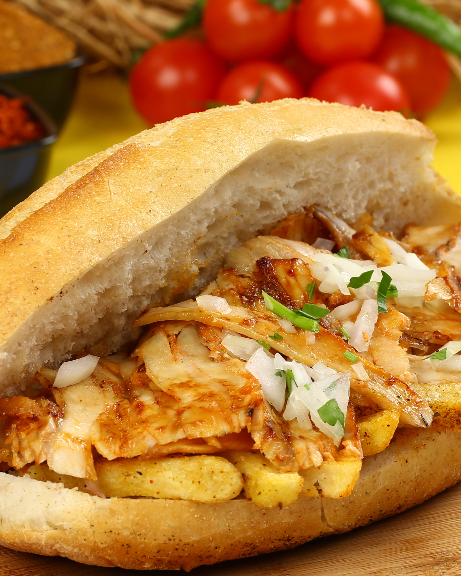 Döner Menü – Döner im Brot, Pommes, 1 Gratisgetränk